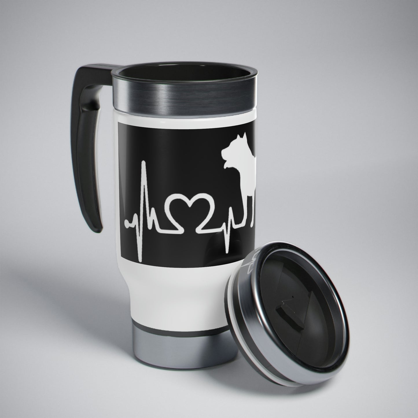 Pitbull Stainless Steel Travel Mug with Handle, 14oz